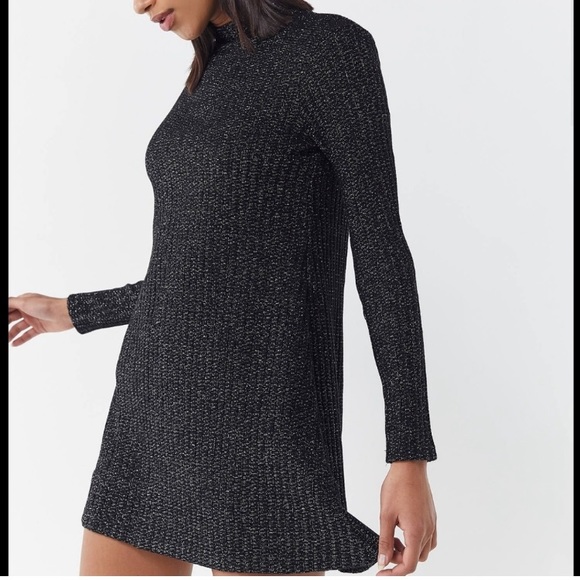 Urban Outfitters Dresses & Skirts - Urban Outfitters Sofia Sparkly Metallic Mock-Neck Sweater Dress
